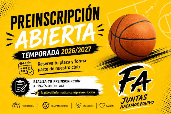 Abierto el periodo de preinscripción para la temporada 2026/2027